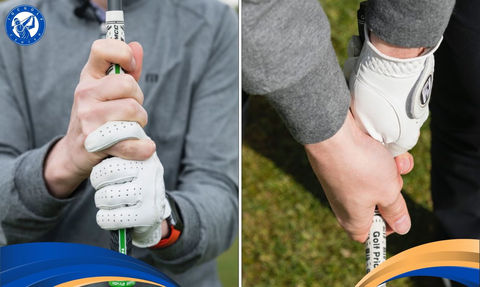 Cầm gậy golf thuận tay trái theo cách Overlapping Grip