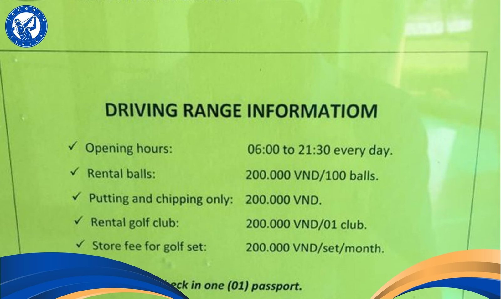 Bảng giá sân tập golf him lam 